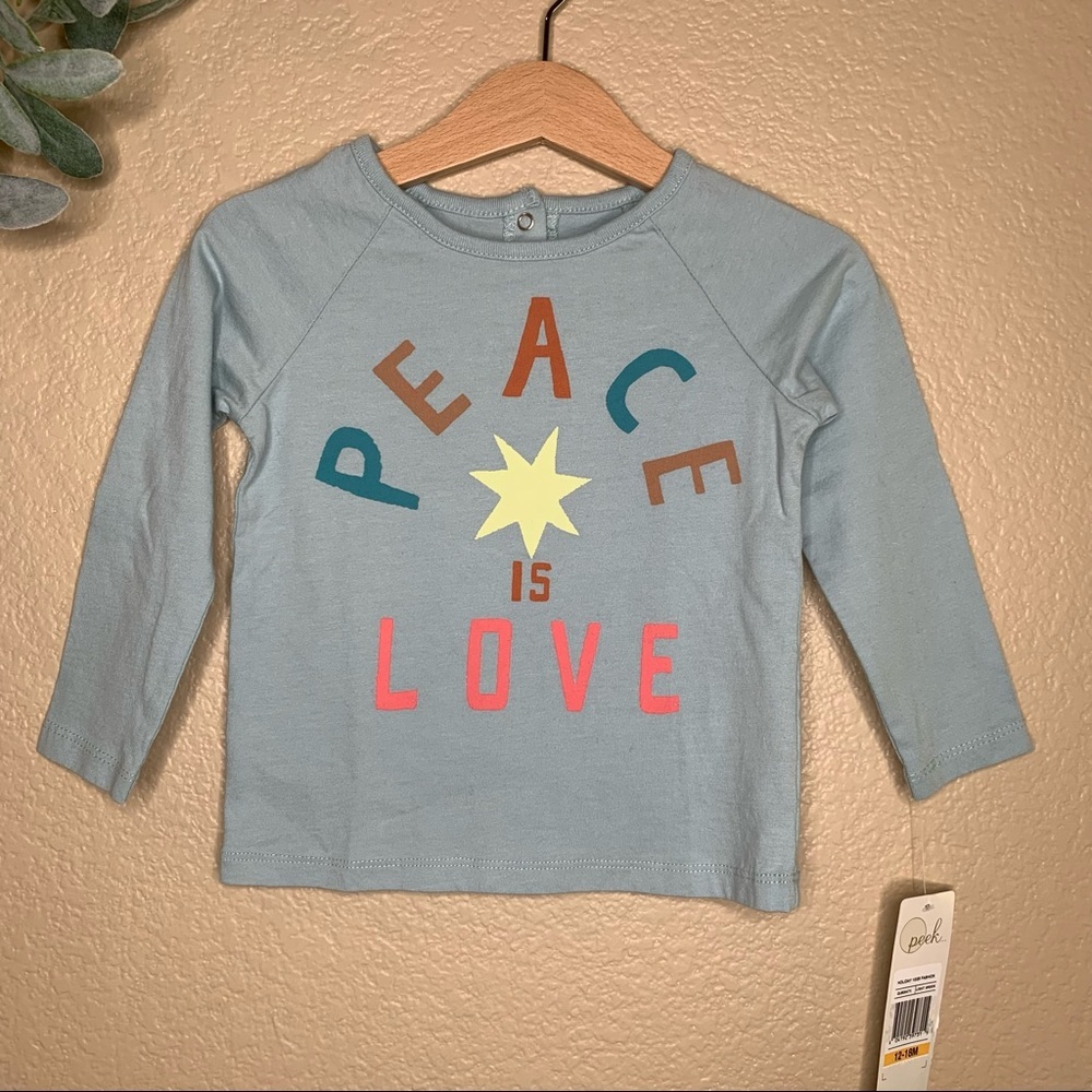 Peek; Peek Holiday Long Sleeve “Peace is Love”